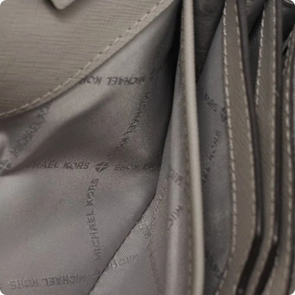 Michael Kors Grey Leather Envelope Flap Crossbody - Picture 5 of 7